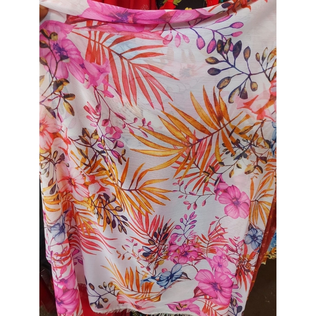 kain sifon yoryu motif bunga -kain sifon crinkle - kain sifon sutra premium - kain sifon yoryu motif