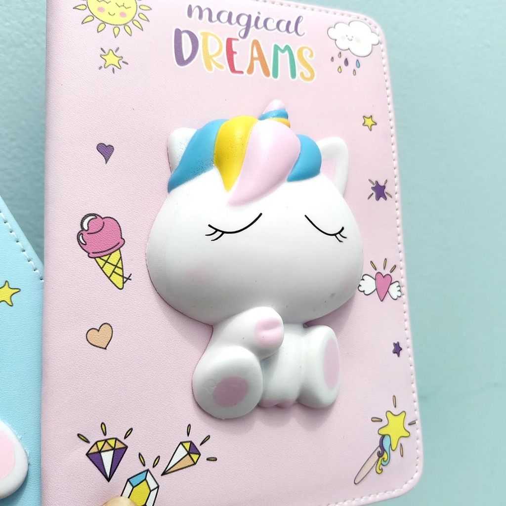 

UNICORN BOOK Notebook Unicorn Squishy 3D Lucu - Buku Catatan Anak / Diary A5 Cover Boneka Timbul - KADO ANAK JOURNAL