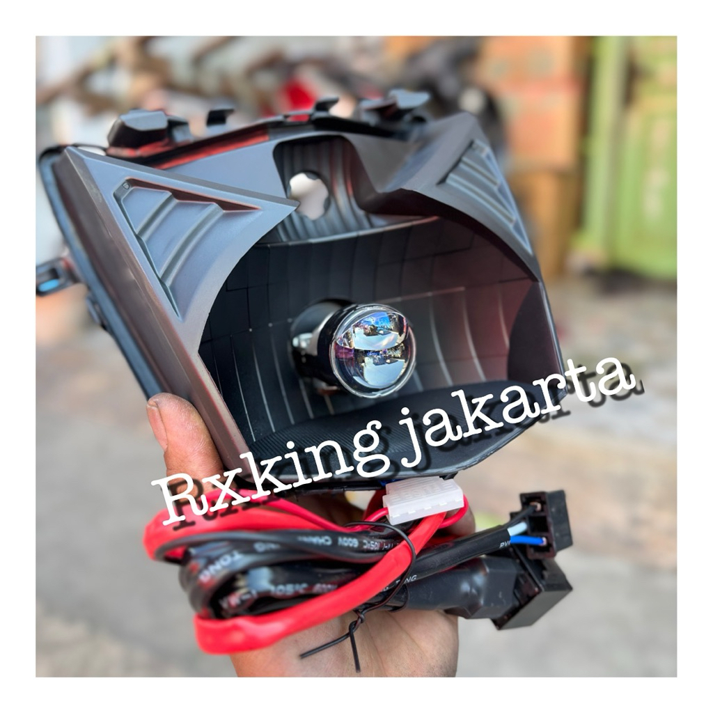 LAMPU DEPAN BEAT FI 2013-2016 BILED H4 FULLSET RELAY