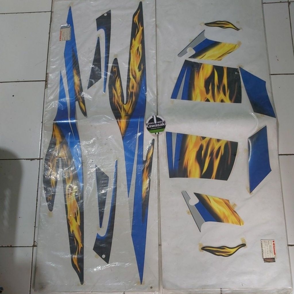 sticker set zx130 pattern mark set zx130 biru lidah api