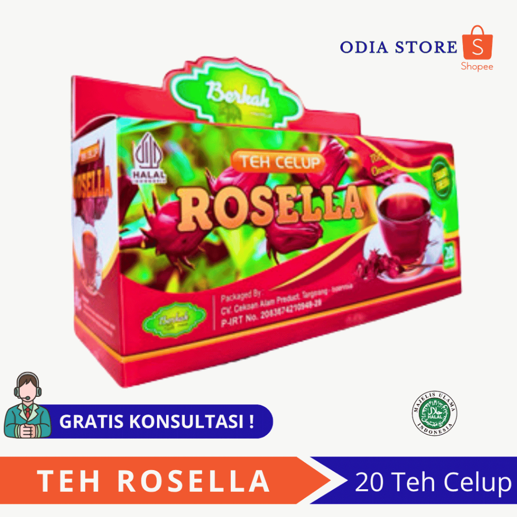 

Teh Celup Bunga Rosella Berkah Herbal Isi 20 Kantong Teh Celup Menurunkan Kolesterol Tekanan Darah