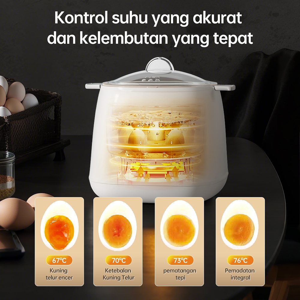 Saluyar Electric Egg Boiler Stainless Steel Plastic Double Layer Electric Egg Boiler 400Ml Dapat