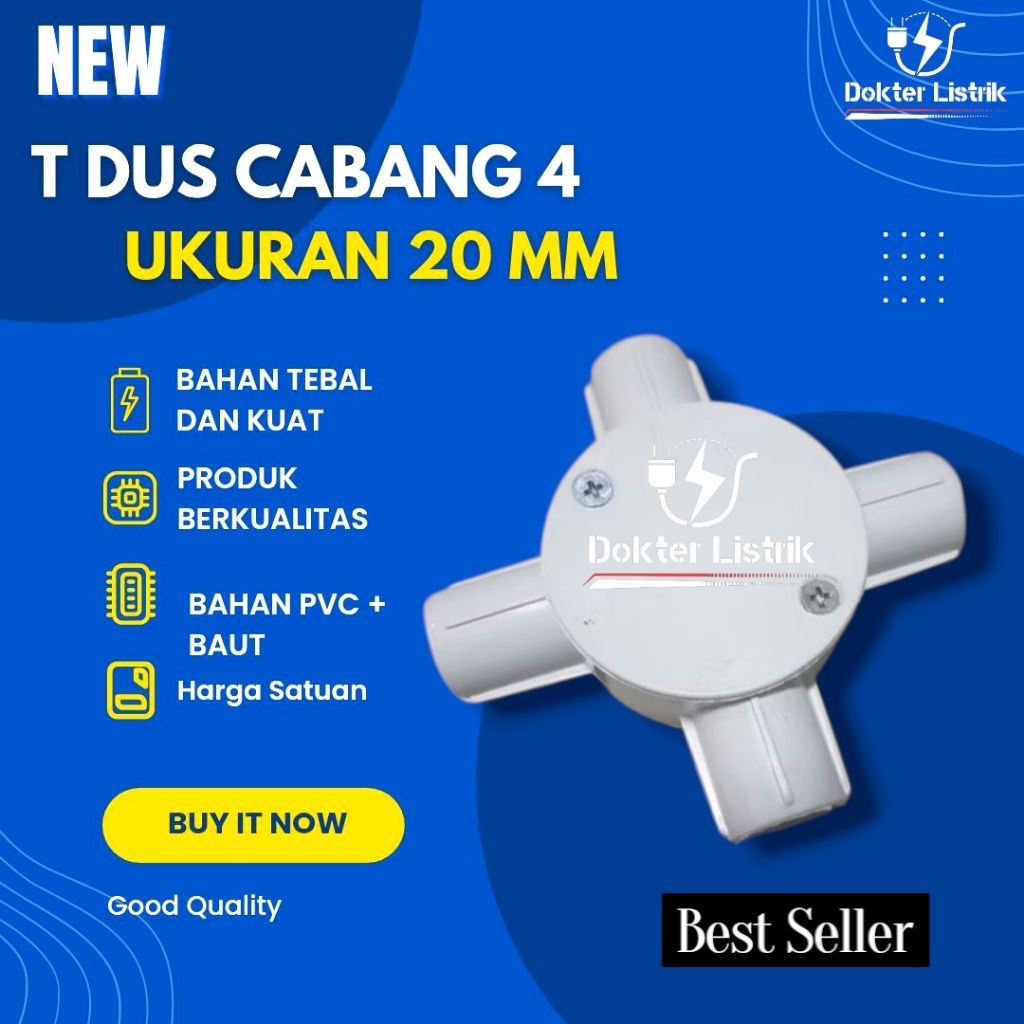 T Dus 4 Cabang ukuran 20mm