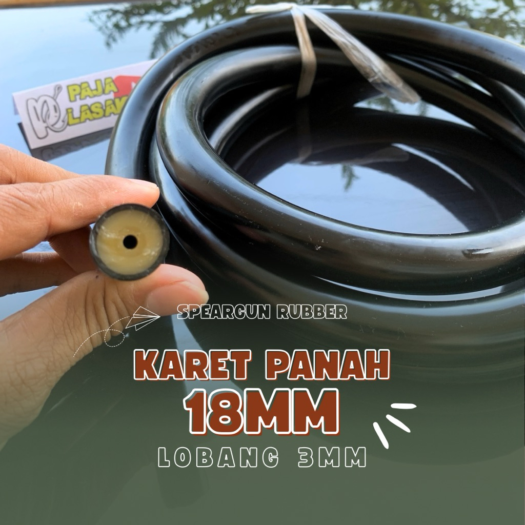 karet speargun panah ikan 18mm warna hitam