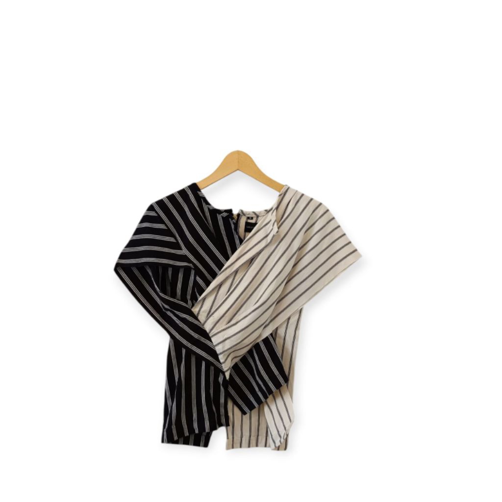 Lulu Lutfi Labibi Black & White Stripe Blouse