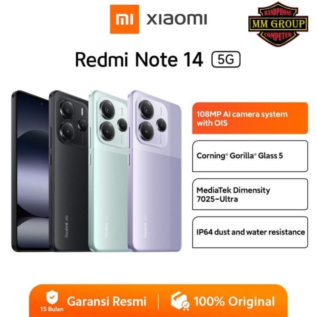 HP REDMI NOTE 14 5G RAM/ROM 8/256 || 12/512 Garansi Resmi