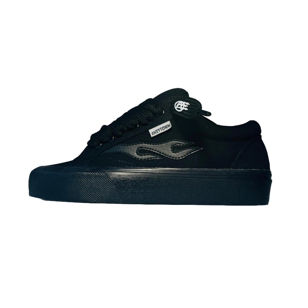 Sepatu Anxytown RUBz 47 PUFFY - FULLBLACK V.2 (Added Eyelet)