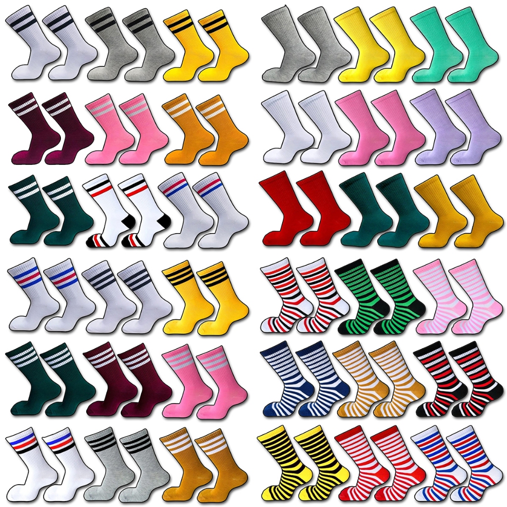 Kaus Kaki Remaja Gym Bersepda Aerobic - Kaus Kaki Polos Tiga Garis - Kaus Kaki Tebal Polos Strip Old