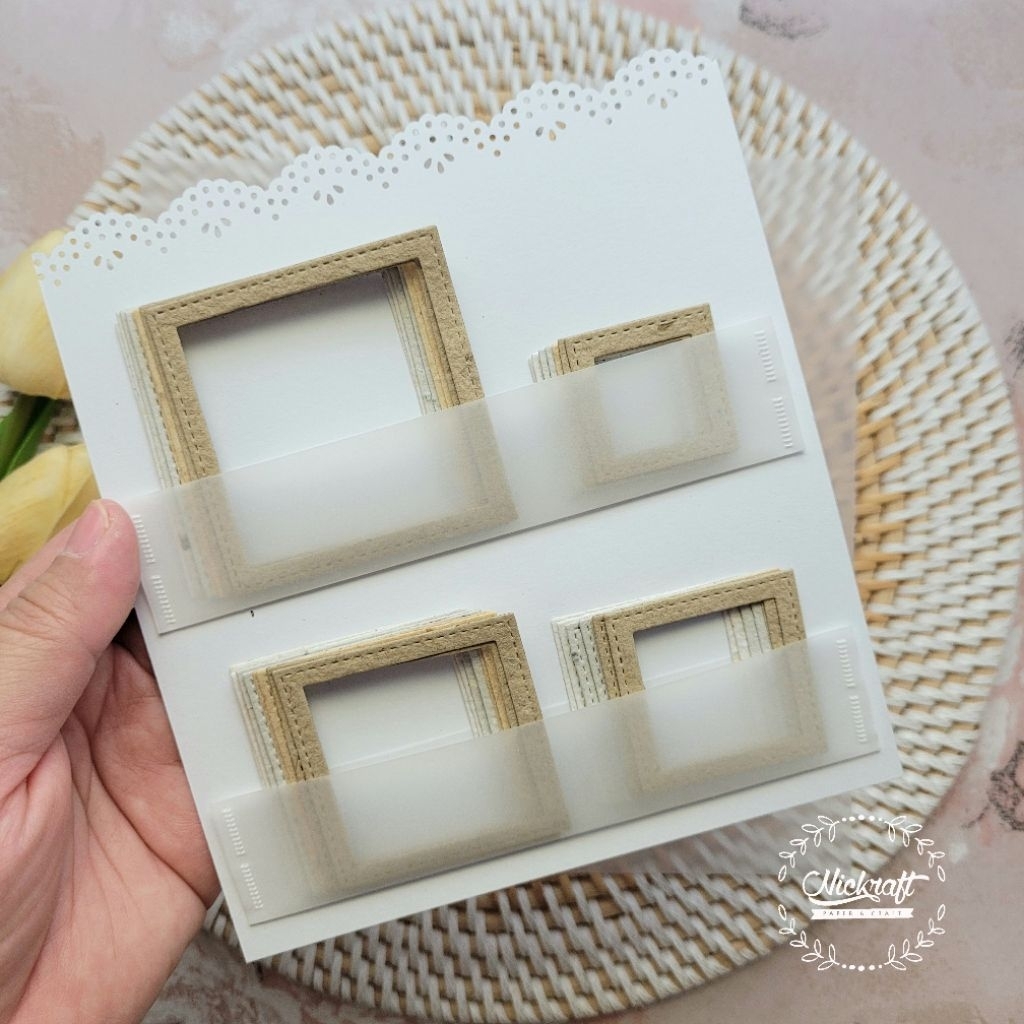 

DIE CUT JOURNAL SCRAPBOOK HIASAN KERTAS CLASSIC SQUARE FRAME SET KERTAS DAUR ULANG