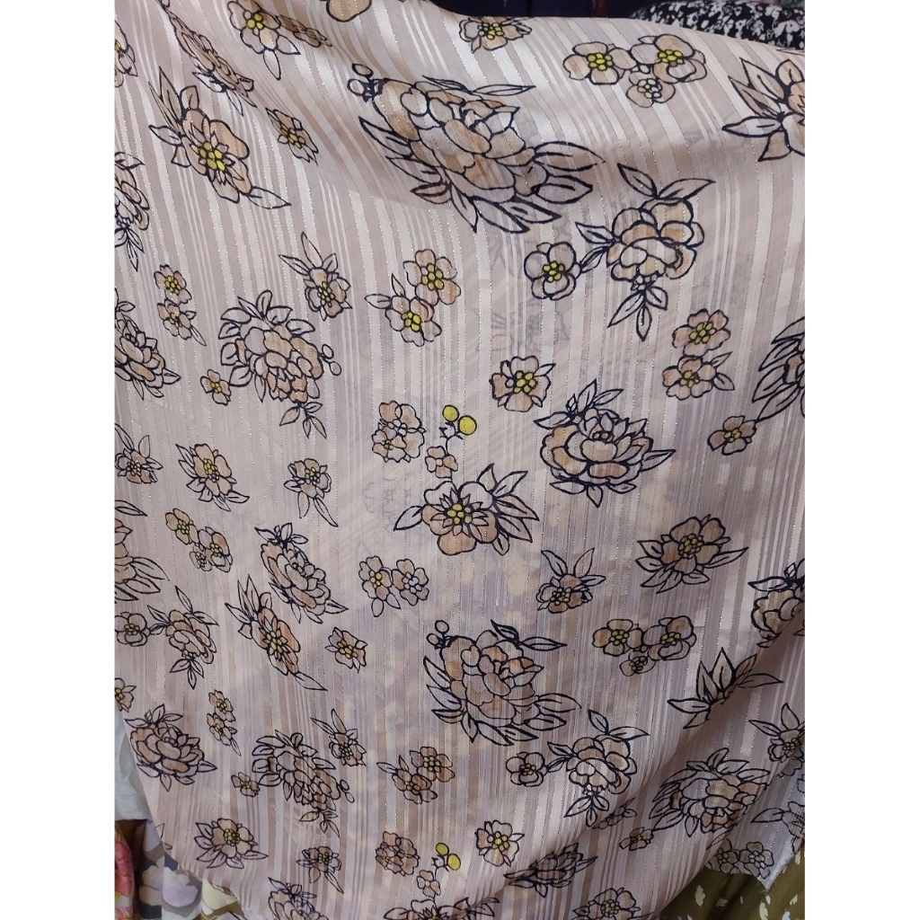 kain zara silk premium  - kain silk zara motif bunga