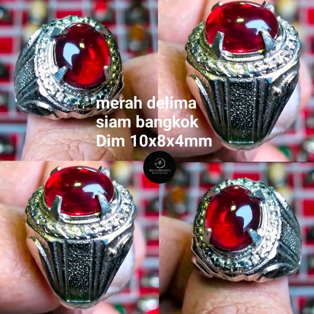 Cincin batu merah delima siam bangkok