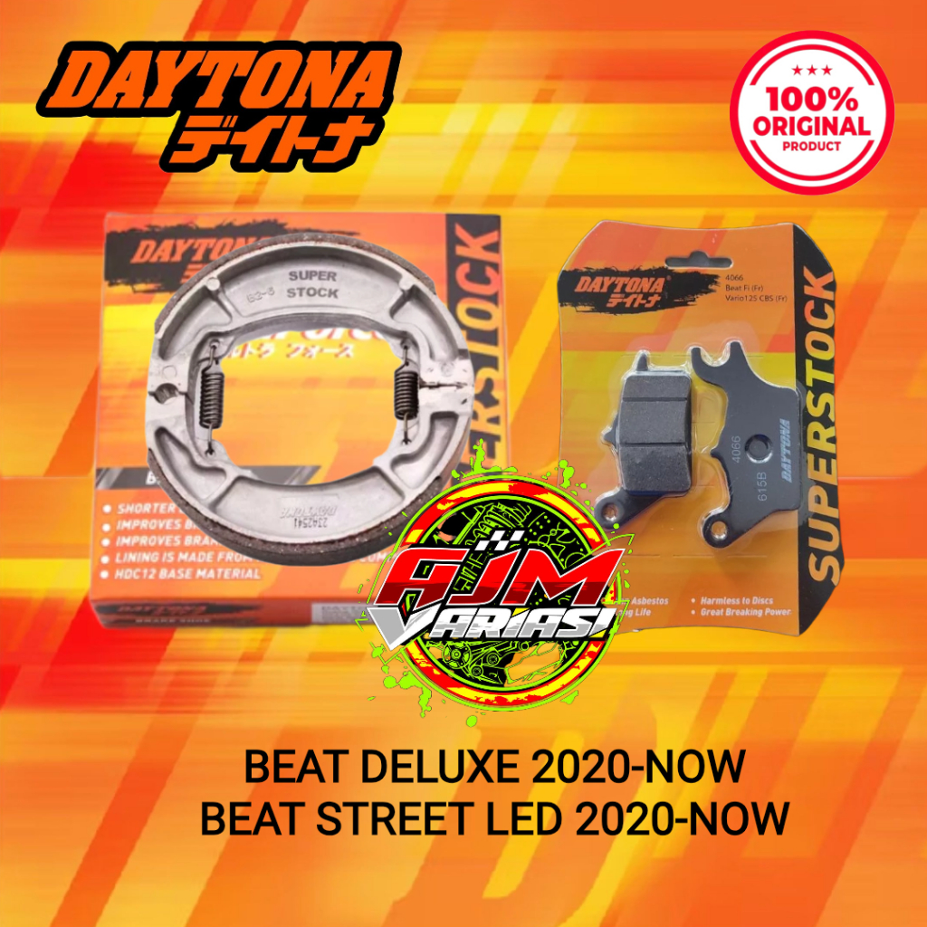 Paket Kampas Rem Depan Belakang DAYTONA Beat Deluxe, Beat Street LED