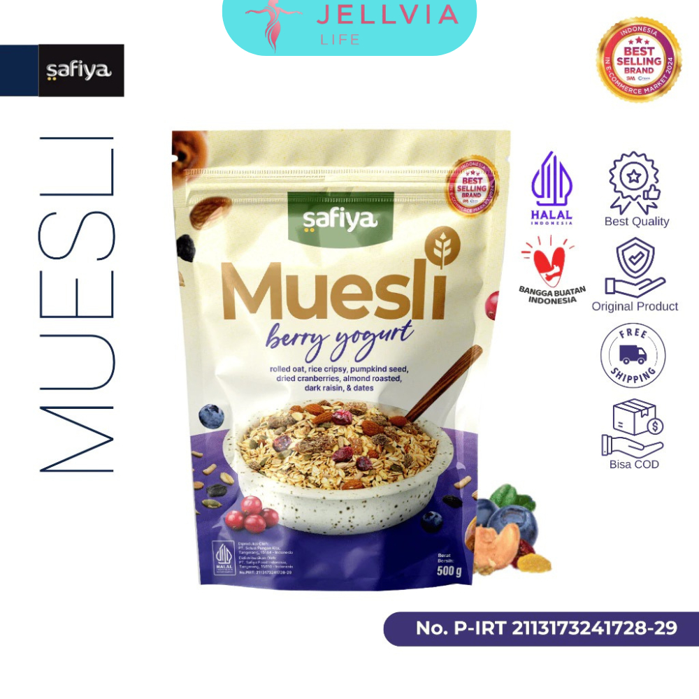 

Safiya Muesli Berry Yogurt Sereal With Almond Premium 500 Gr
