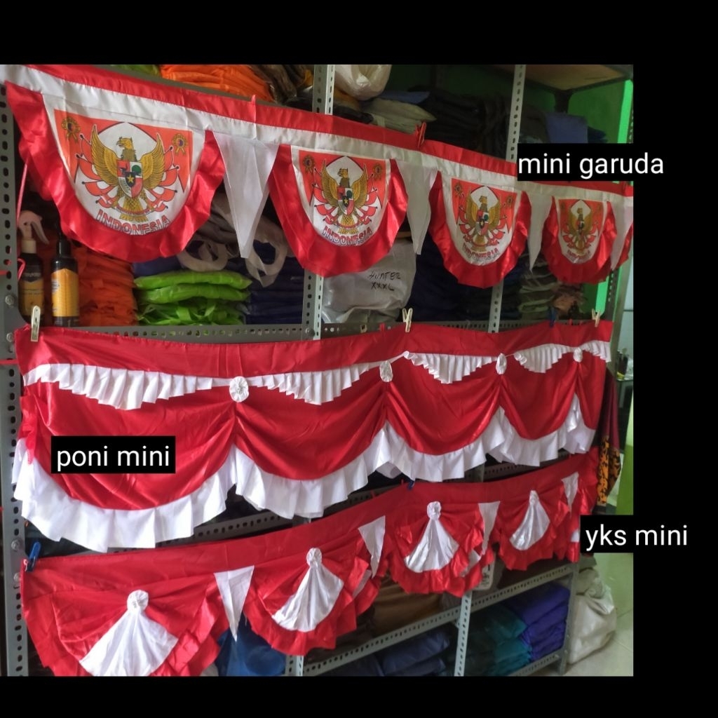 Umbul Umbul Background Bendera  Merah Putih 4 & 5 Meter Spanduk Kain