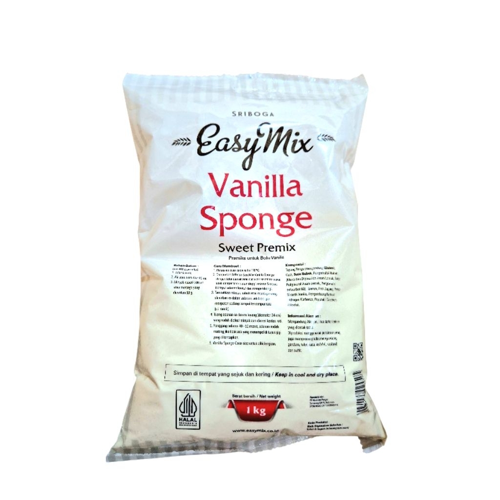 

Sriboga 1 kg Tepung Easy Mix Vanilla Sponge premix untuk bolu vanilla