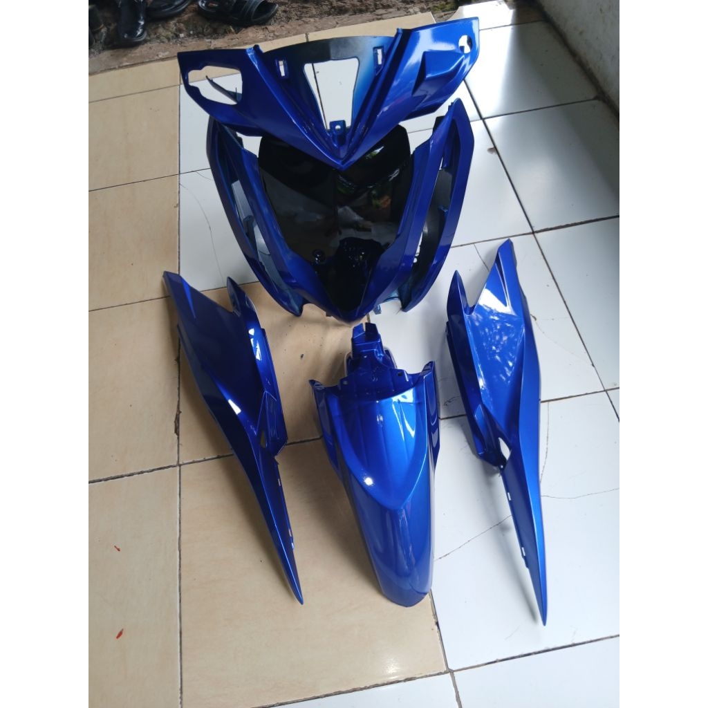 cover paketan body halus honda vario 125 kzr warna biru candy