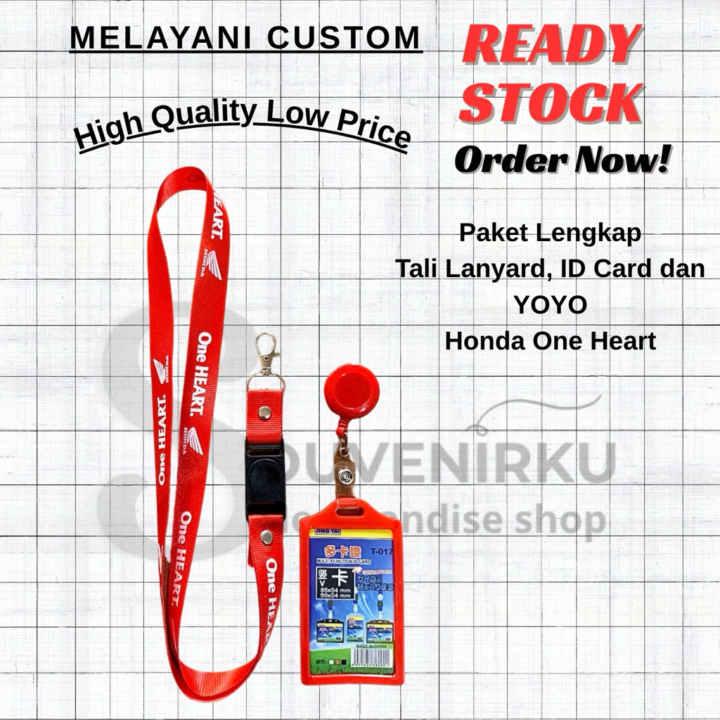 

Paket Lengkap Tali Lanyard + ID Card + YOYO Logo Honda One Heart
