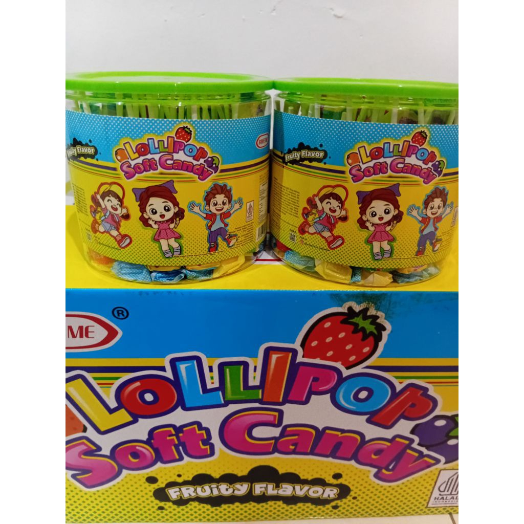 

Lollipop soft canfdy Sweetme permen halal aneka buah isi 60pcs
