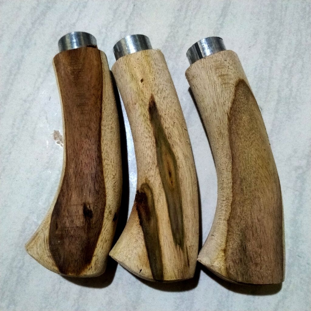 gagang golok asli kayu sonokeling motif polos