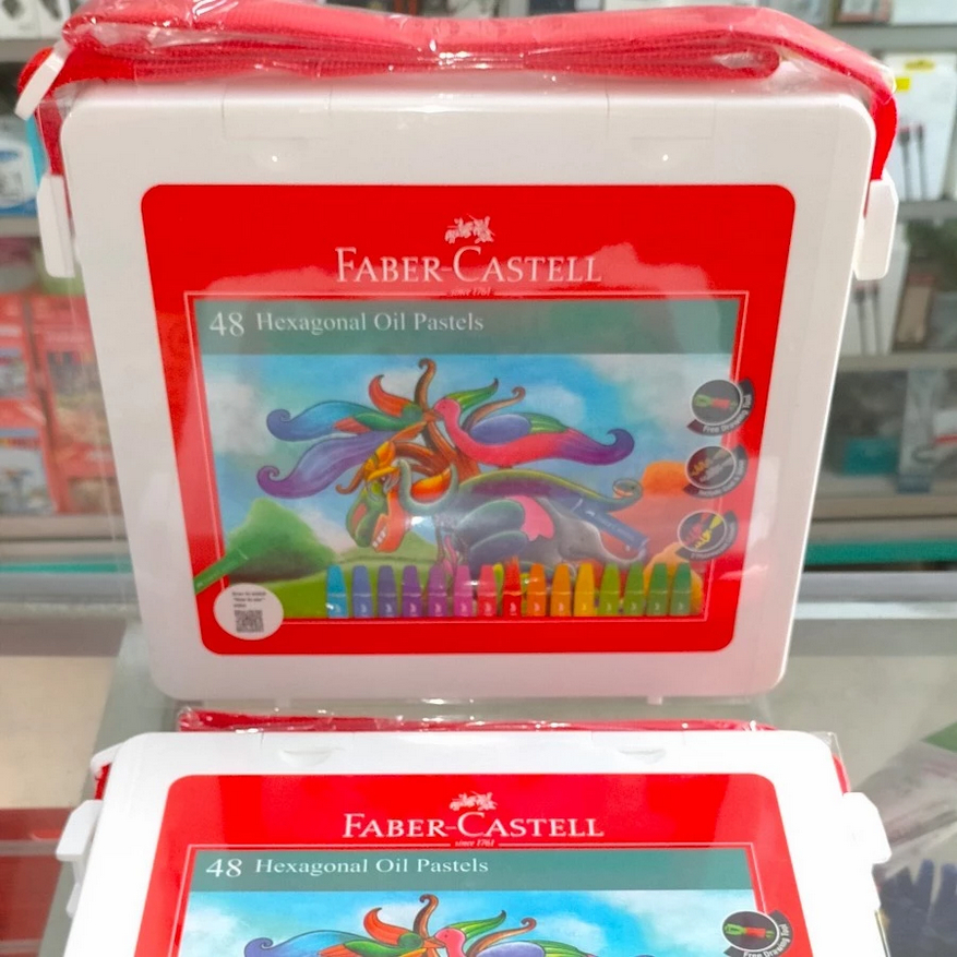 

Faber Castell Oil pastels kelir hexagonal isi 48 warna box tali selempang oil pastel colour Ori 100% Original Asli Authentic