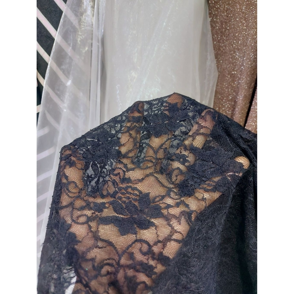 kain brokat premium  - kain brokat kebaya  - kain brokat luxury  - kain brokat original ( hitam )