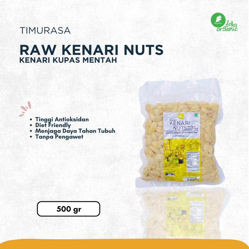 

Timurasa Giant Kenari Nut Raw 500gr (peeled) - Kacang Kenari Mentah Premium Asli Timurasa / Kenari Nut Timurasa 500gr