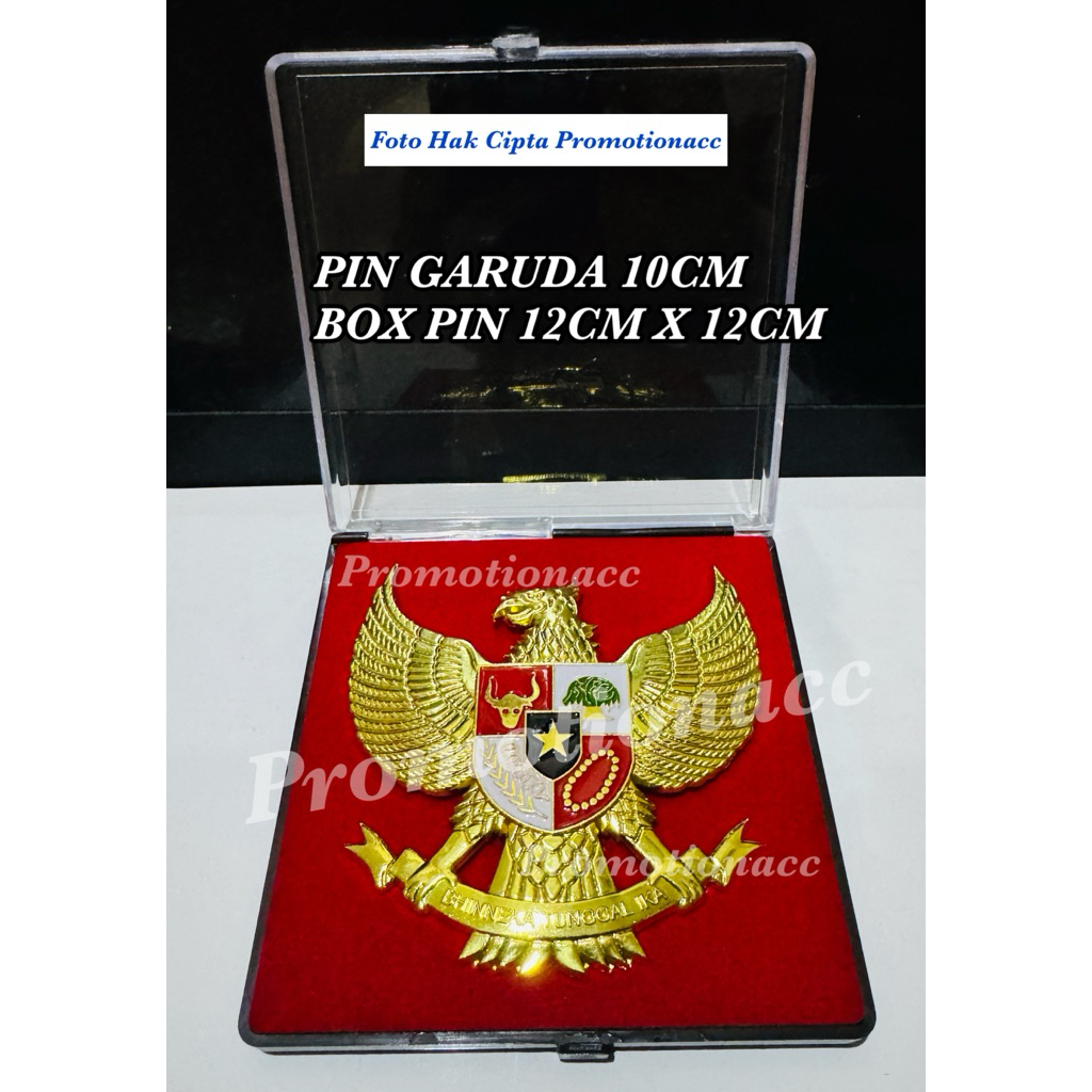 Pin / Lencana GARUDA PANCASILA 10cm Plus Box Logam Sepuh Emas PREMIUM 100% ORIGINAL