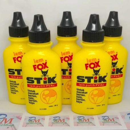 

Lem FOX STIK Putih PVAC ukuran 60 gr gram tube Ori 100% Original Asli Authentic