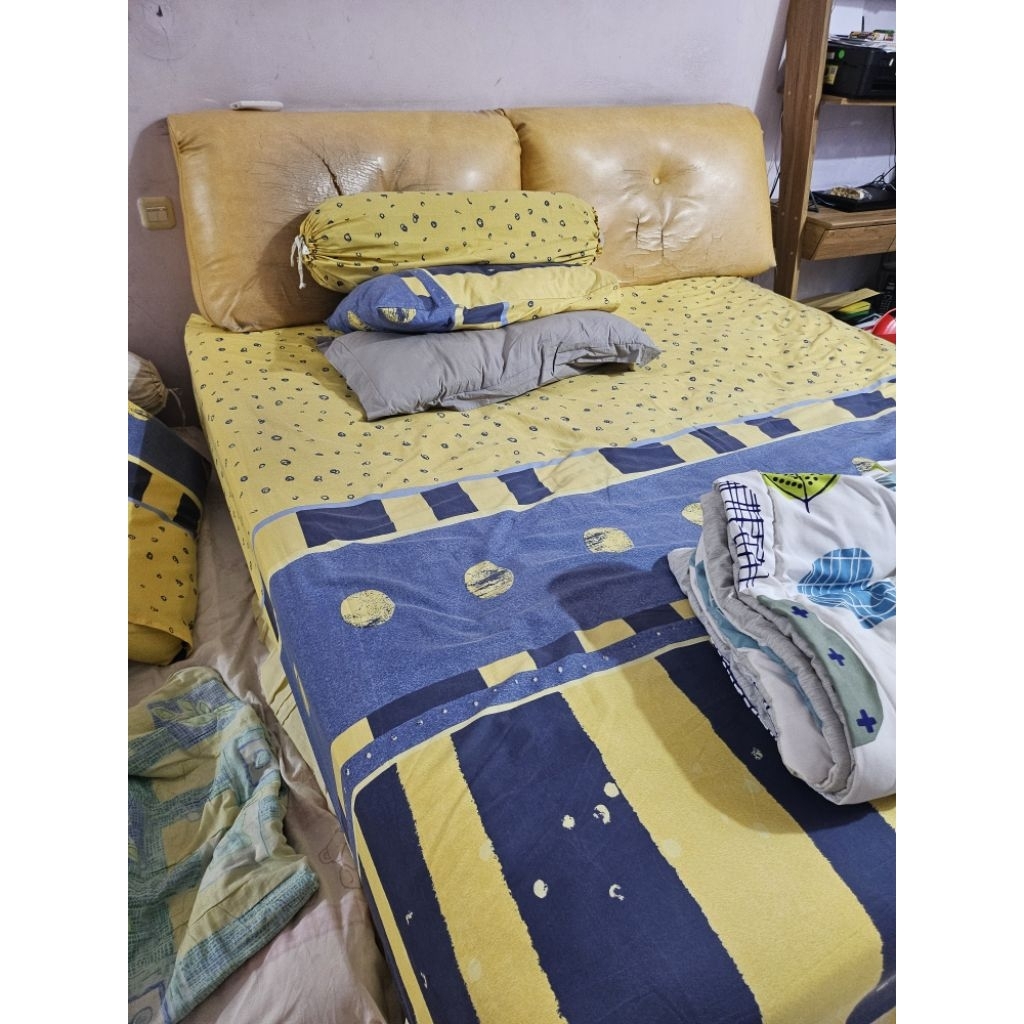 preloved spring bed bekas 1 set divan, headboard matrass
