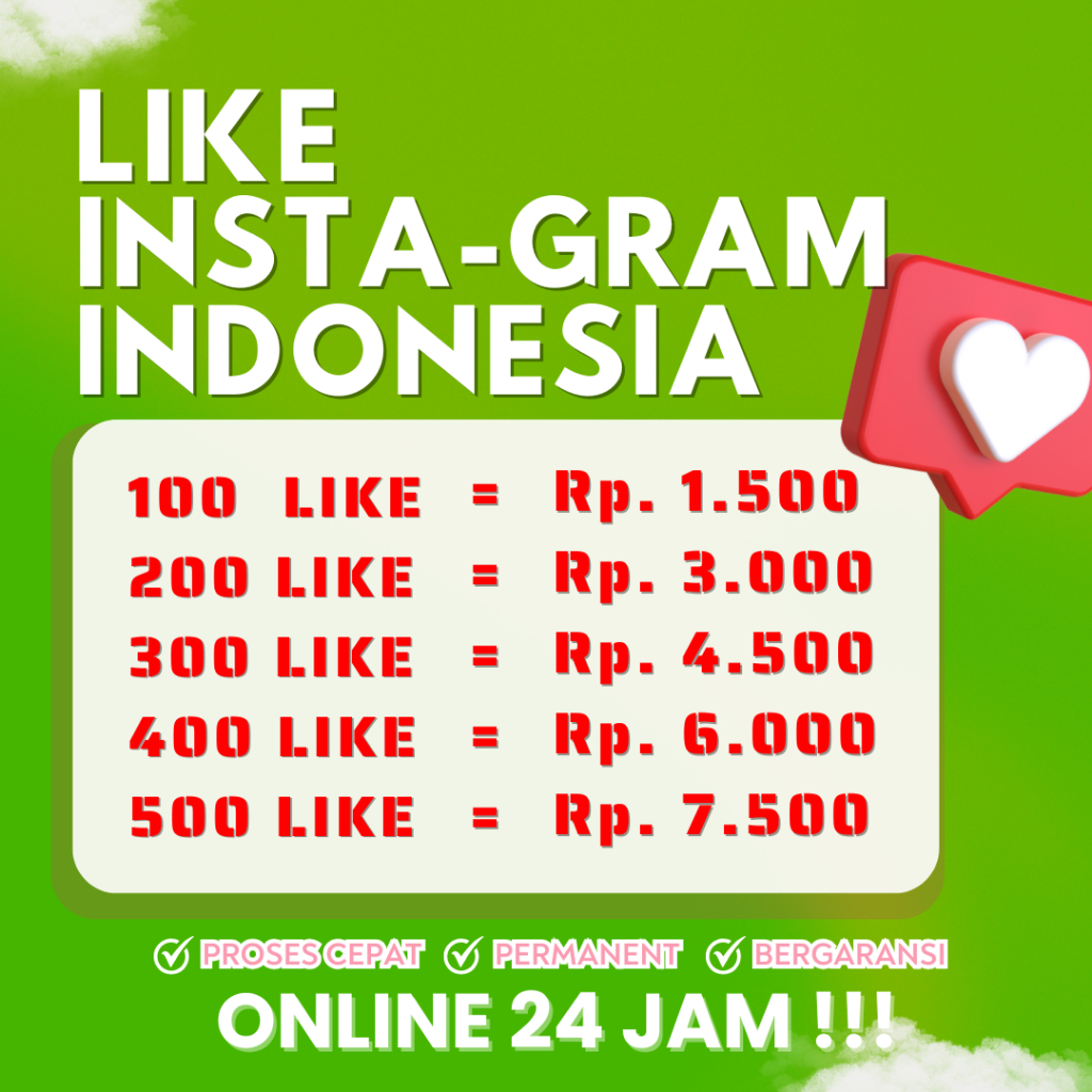 Like Instagram Real indonesia Permanen Murah