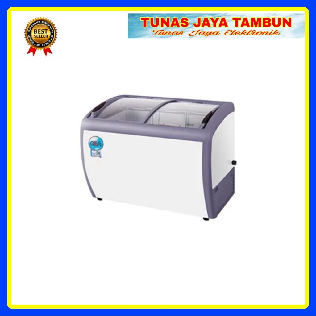 GEA CHEST FREEZER SLIDING -SD 260 BY / BOX FREEZER KACA GEA 260 LITER SD-260BYR / GEA SD-260BY KACA