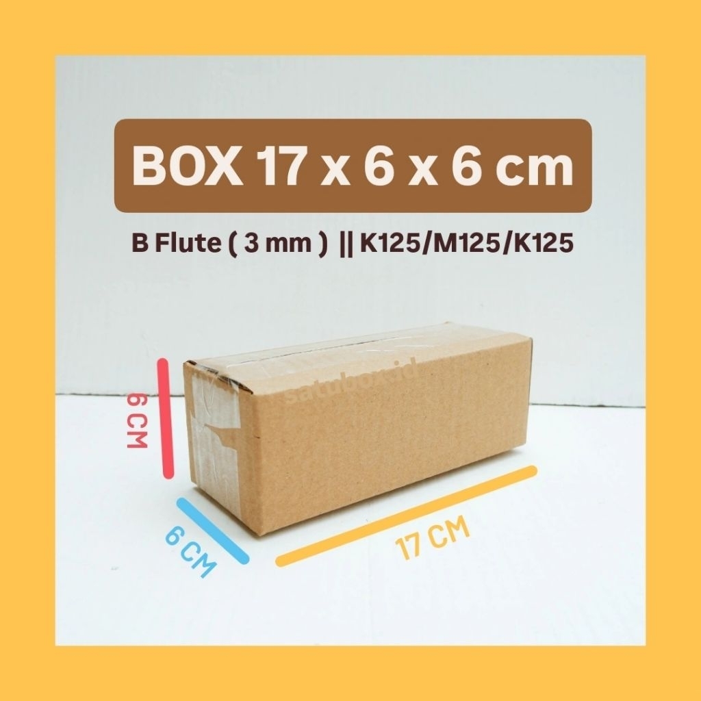 

kardus karton box polos uk. 17 x 6 x 6 cm, single wall tebal 3mm