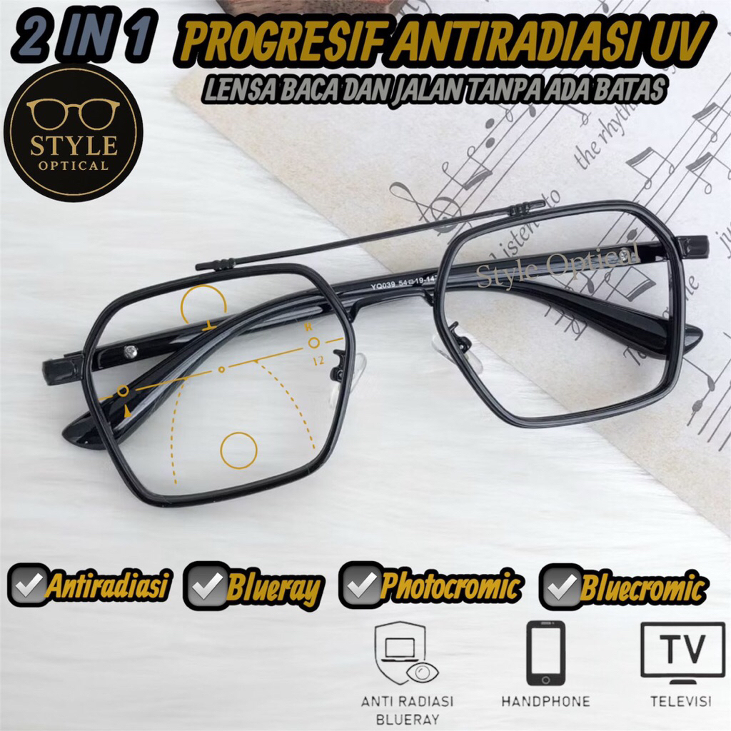 Kacamata Progresif Baca Dan Jalan Pria Kacamata Progresif Blueray Progresif Photocromic Kacamata Plu