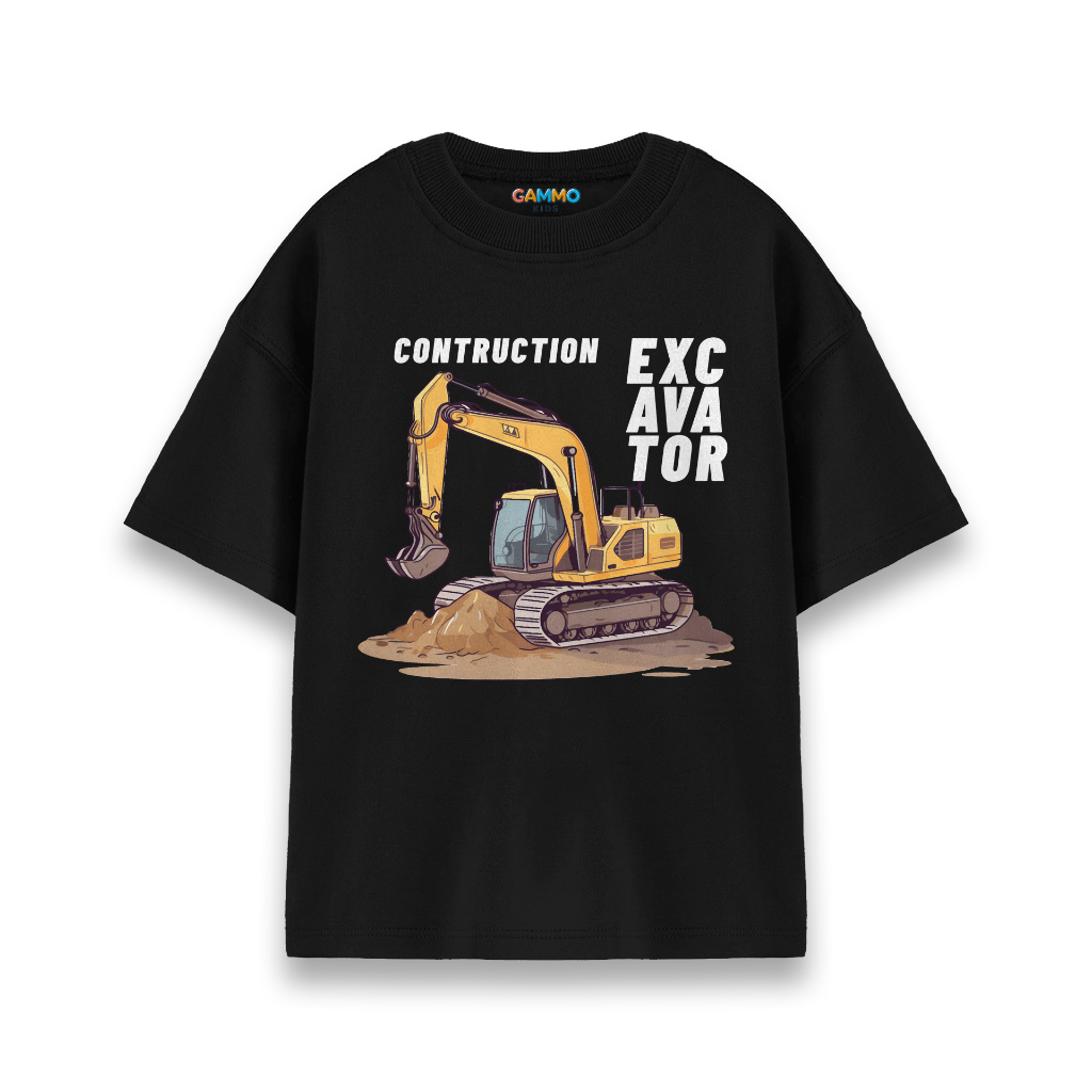 Baju Anak Excavator Tshirt Anak Excavator Kaos Anak Laki-Laki dan Perempuan