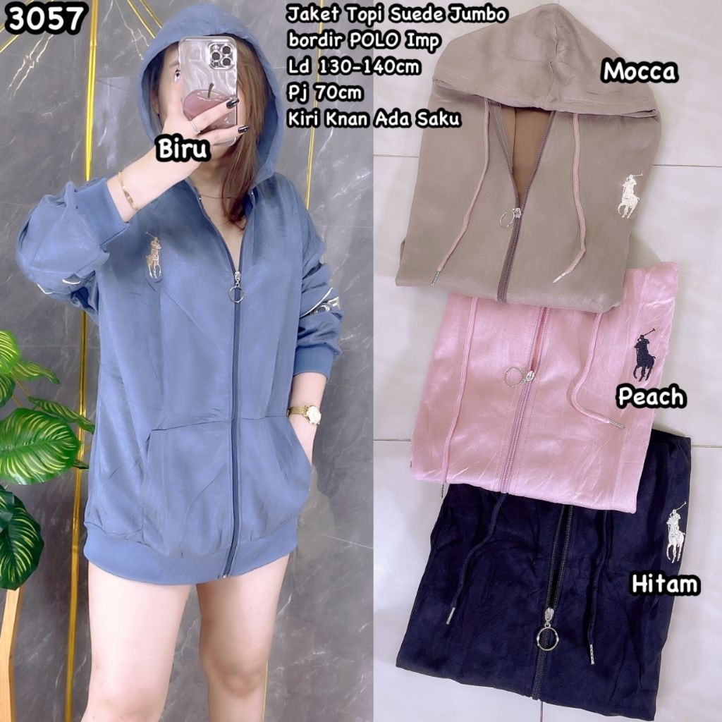 3057 Jaket Topi Suede Jumbo