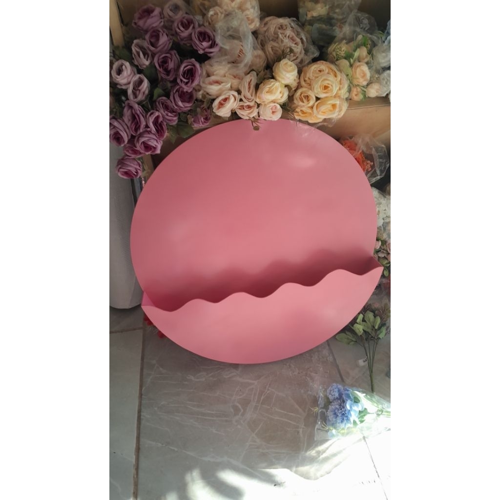 

flower box bulat pink diameter 60cm