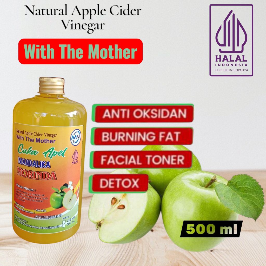 

Cuka Apel 500 ml Mandalika Morinda, Fermentasi Alami
