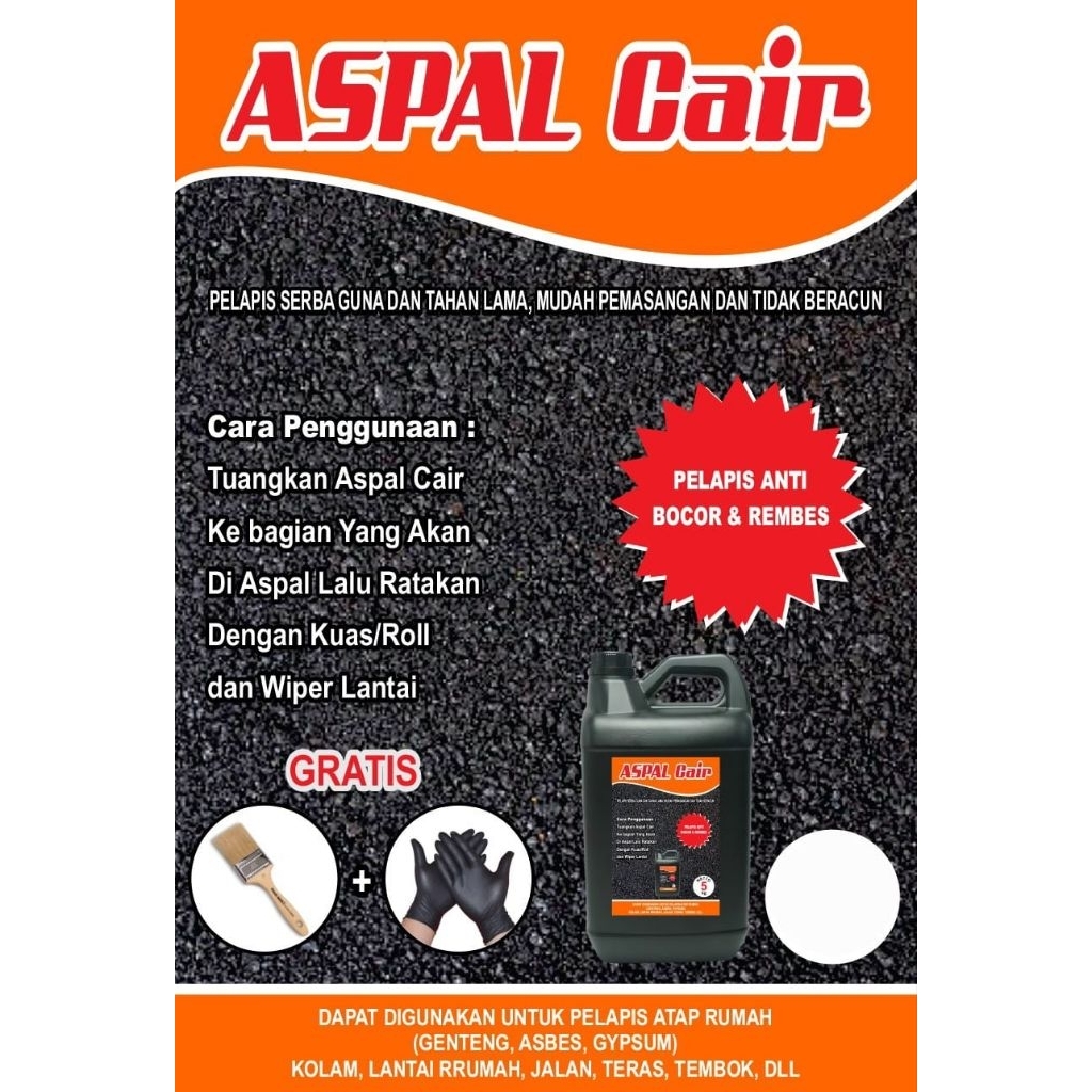 Aspal cair 1kg Emulsion waterproofing
