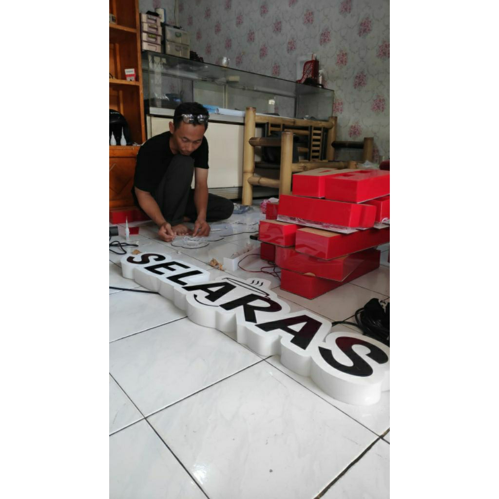 Neon Box akrilik Huruf timbul akrilik custom