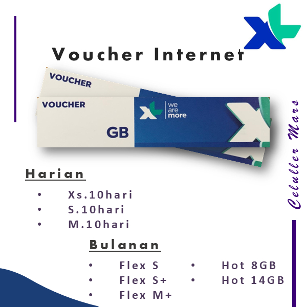 Voucher Internet Data XL Extra Combo Flex S M S+ L XL XXL, Paket data XL, Isi Ulang Internet XL  Xtr