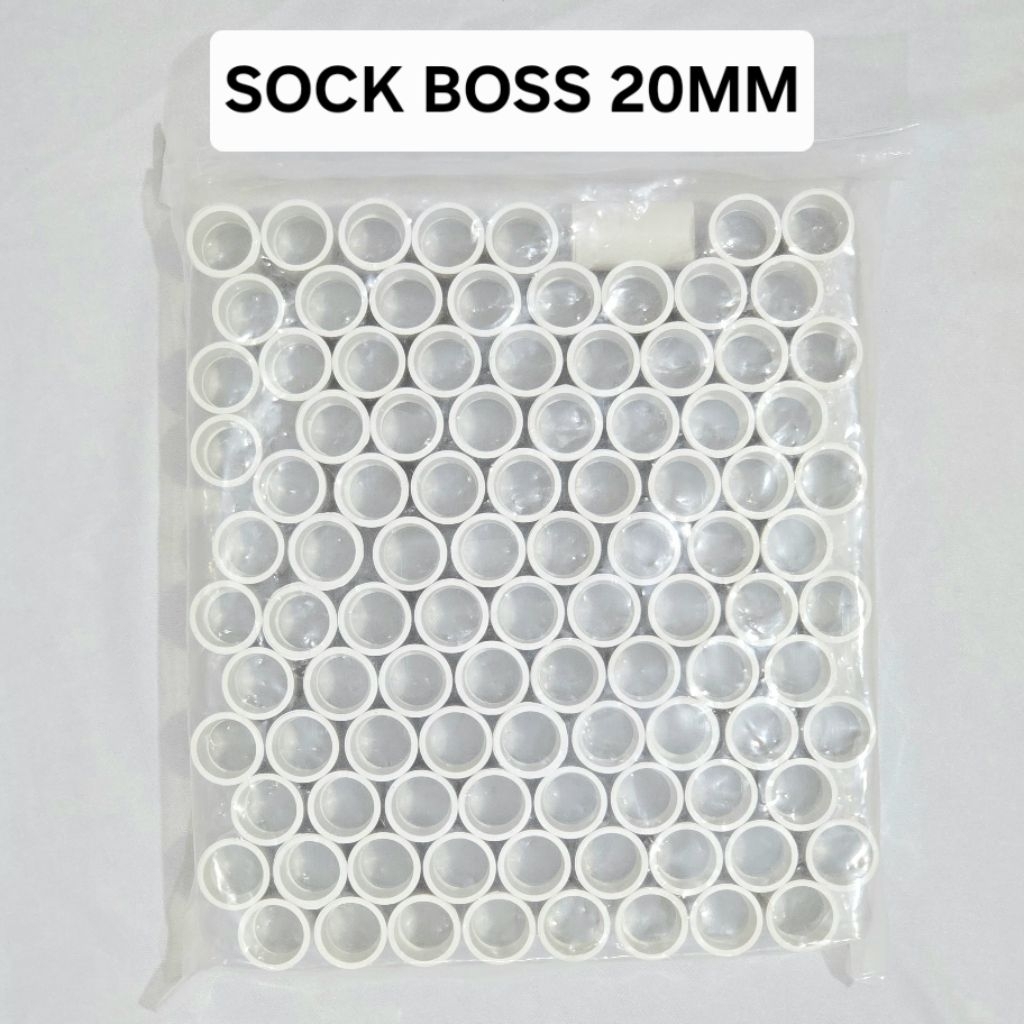BOSS SOCK PIPA LISTRIK 20MM PUTIH / SOK SAMBUNGAN LURUS PIPA CONDUIT / PENYAMBUNG PIPA