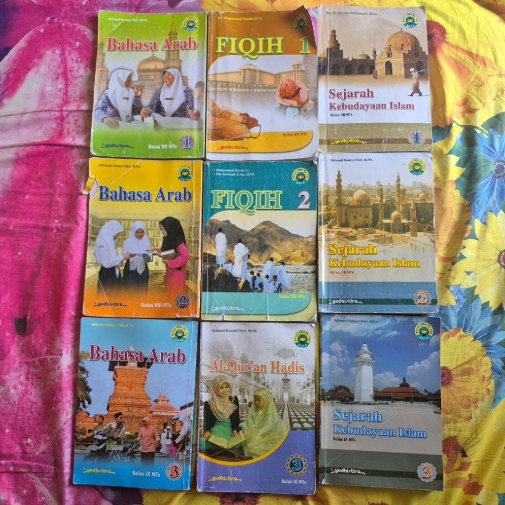 buku bahasa arab,fiqih,ski yudhistira kelas 1/2/3