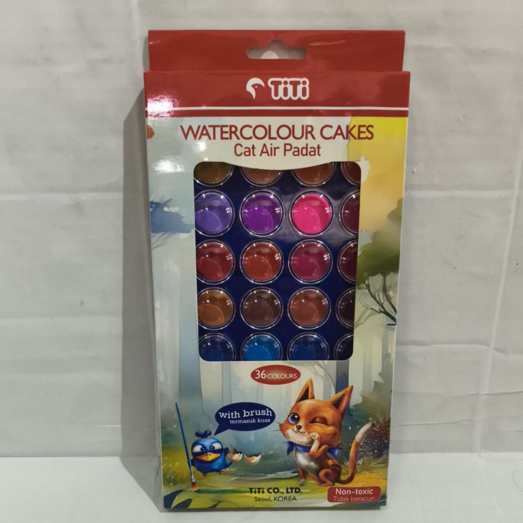 

TITI WATERCOLOR CEKES 36 WARNA (cat air padat) / set