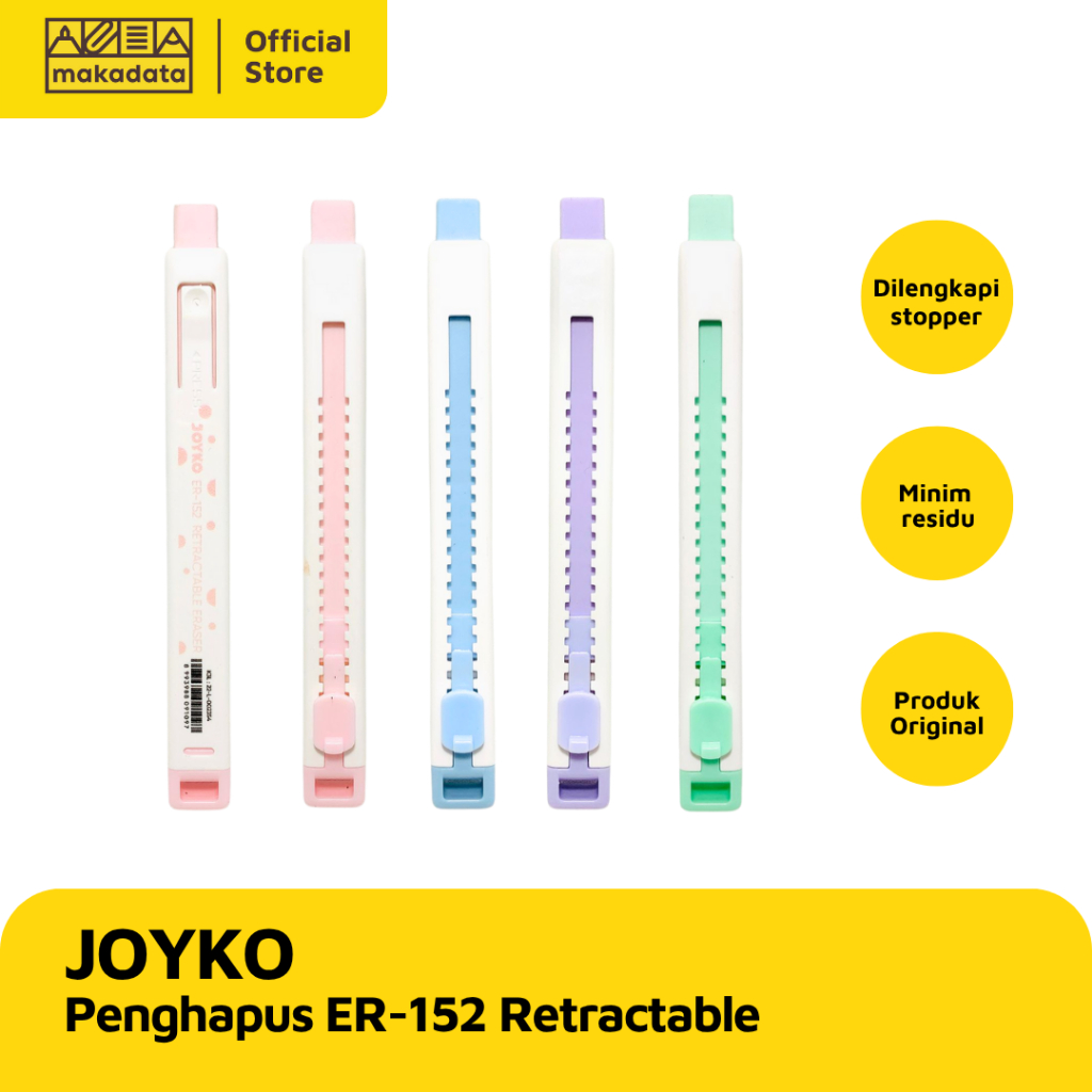 

STIP / PENGHAPUS / ERASER JOYKO RETRACTABLE ER-152 (1 PCS) MURAH