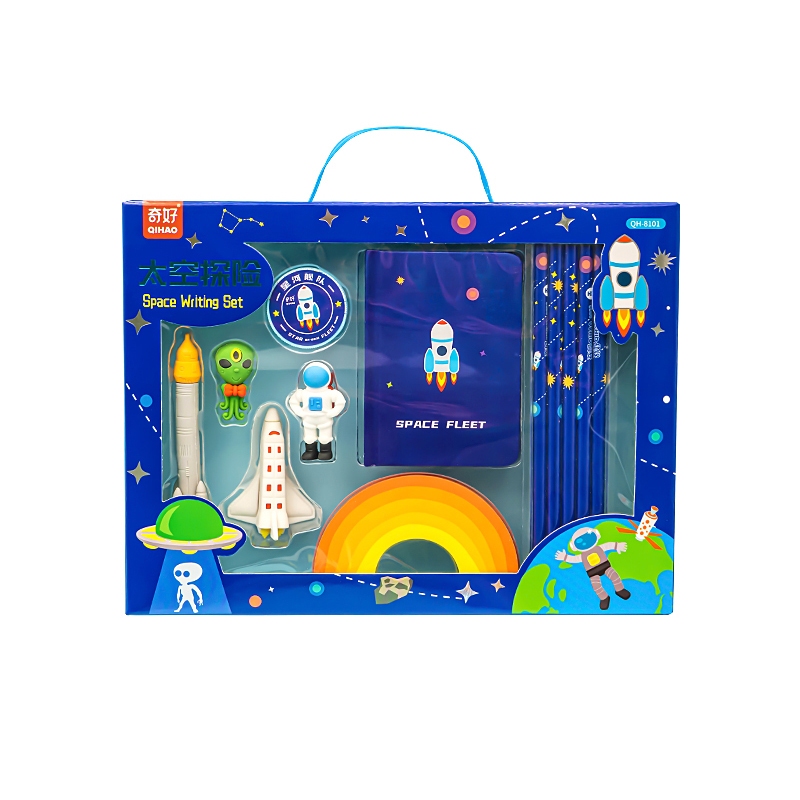

8101 Alat tulis 1 set karakter roket astronot 8in1 - Stationery set kids premium