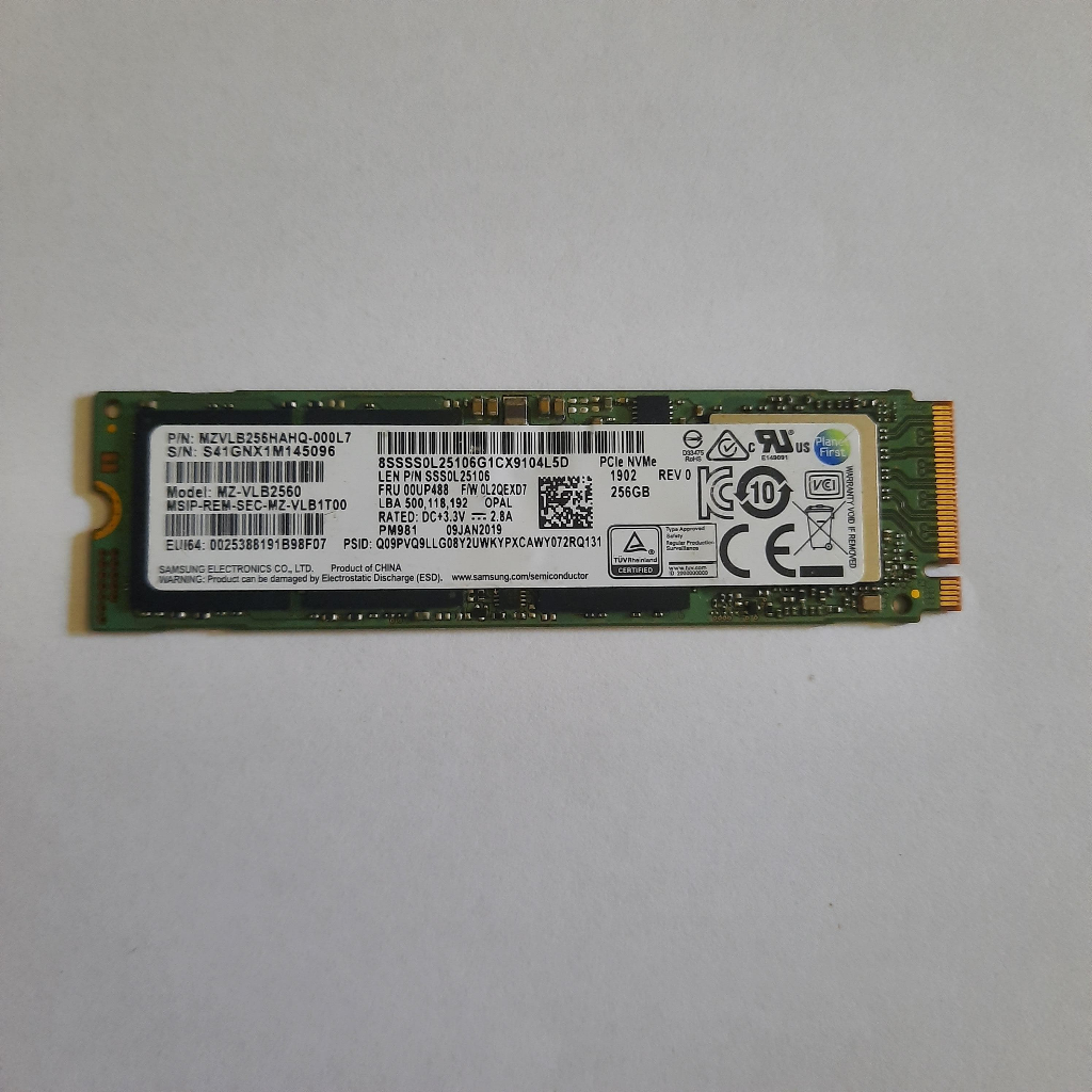 SSD M2 NVME Samsung 256GB m.2 second original sentinel 100%