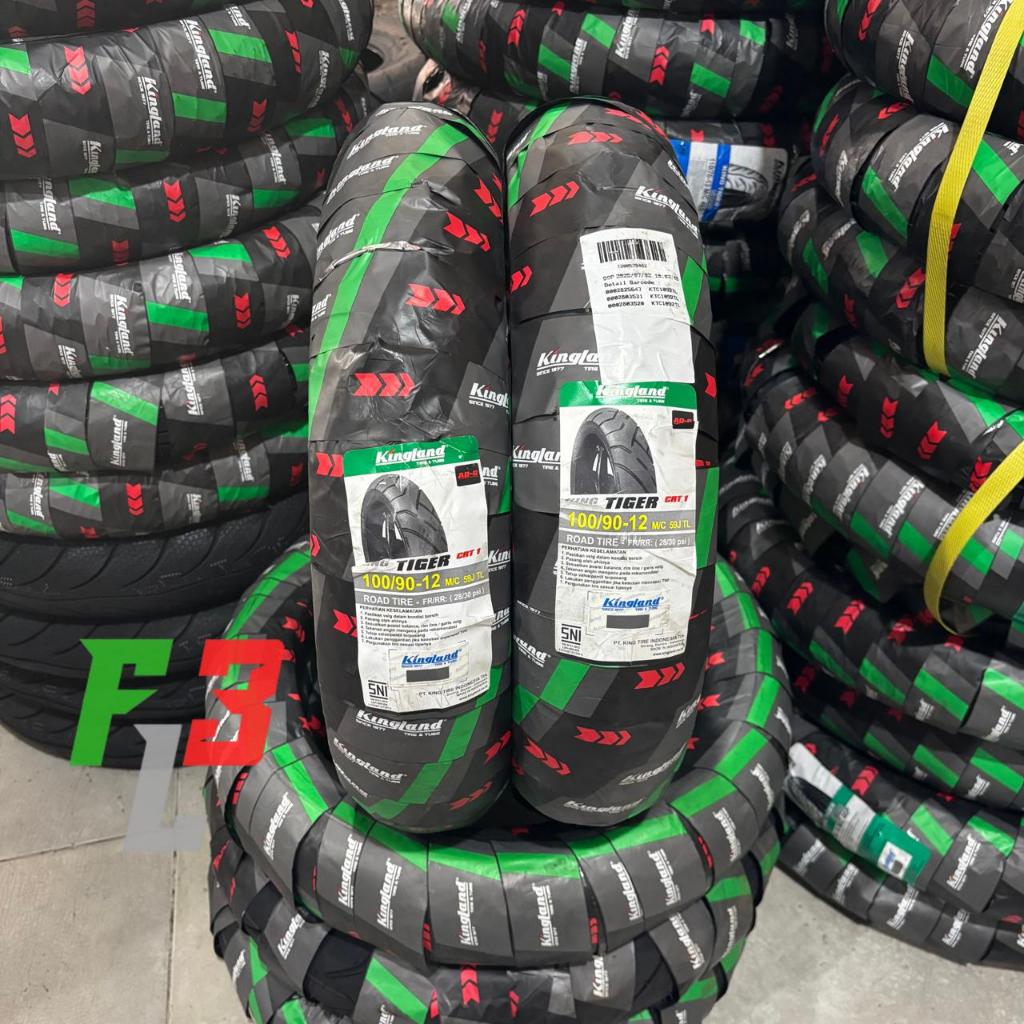 BAN LUAR TUBELESS KINGLAND KING TIGER 100/90 RING 12 BAN LUAR KINGLAND