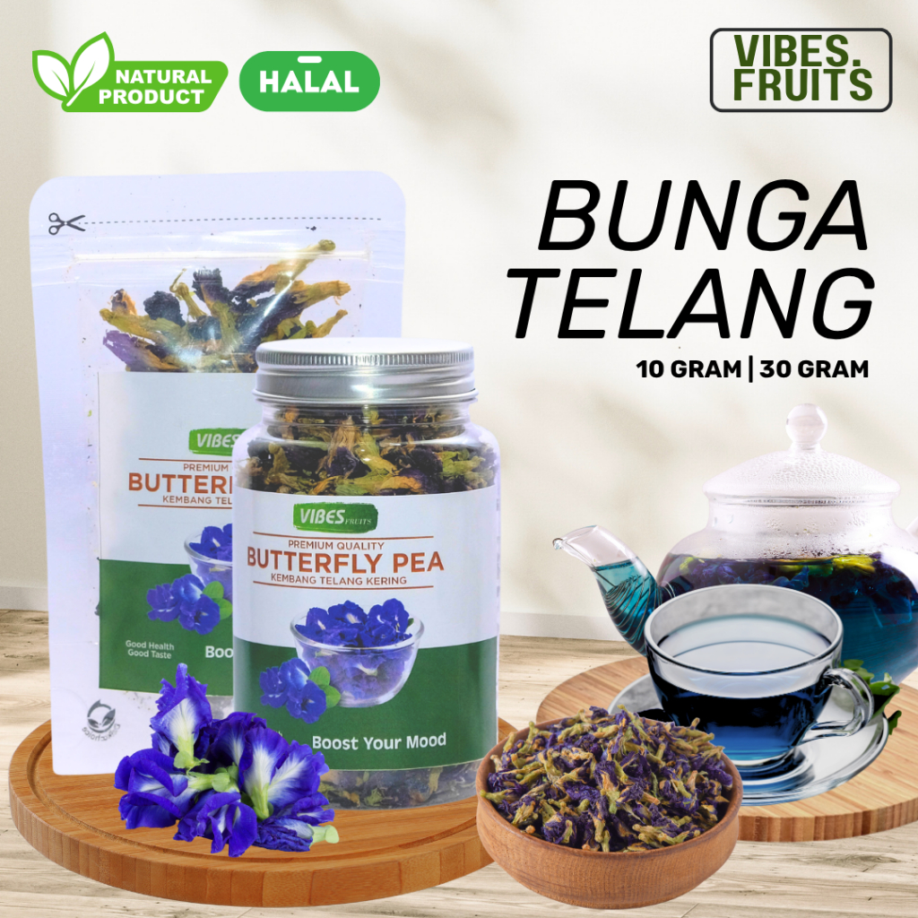 

Kembang Telang Kering Premium 50gr 100gr / Teh Bunga Telang Kering Alami Premium / Butterfly Pea Tea