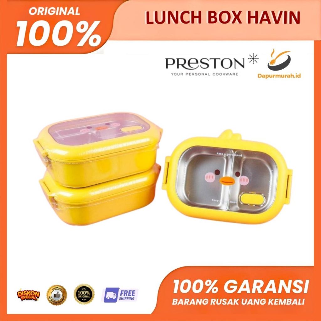 HAVIN LUNCH BOX Kotak Makan Anak Stainless Steel Motif Kartun Lucu - DM