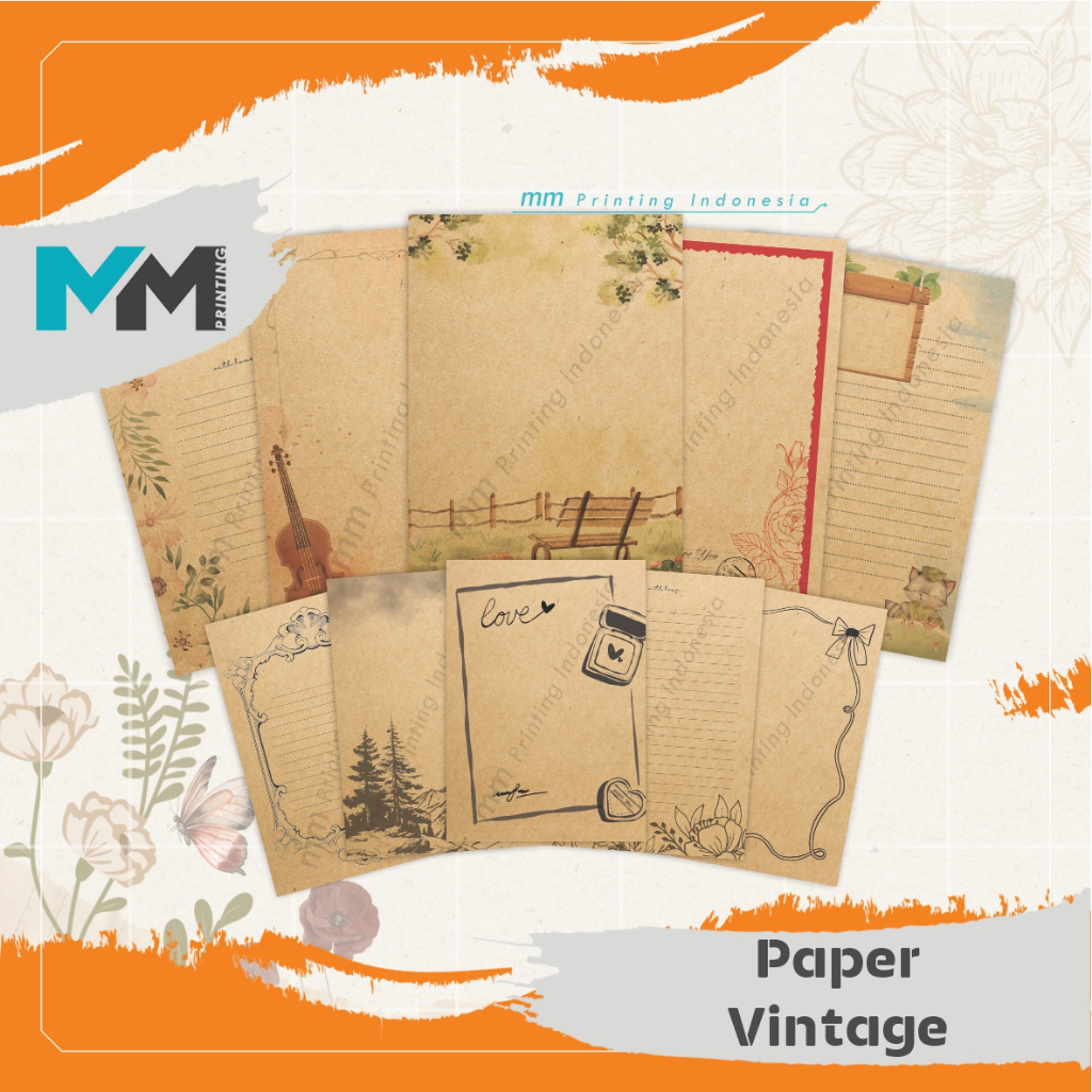 

[Isi 10]Kertas surat Rustic/Kertas surat Estetik//Kertas surat Vintage/Kertas surat Coklat